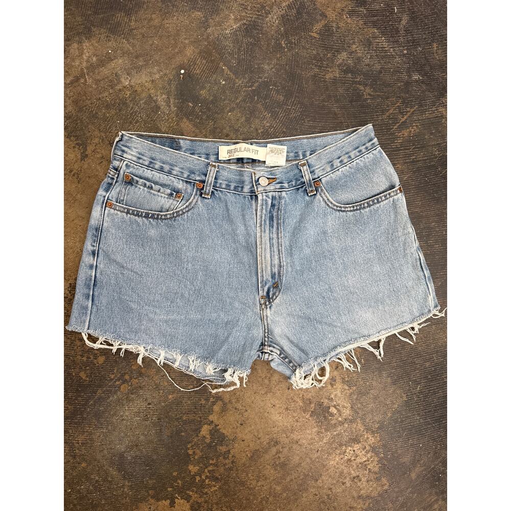 Levi’s 505 Cut Off High Rise Frayed Raw Hem Jean Shorts W36